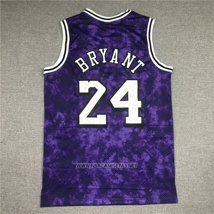 Camiseta Los Angeles Laker Kobe Bryant NO 24 Galaxy Violeta